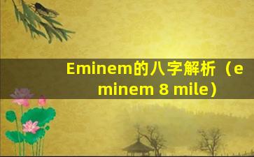 Eminem的八字解析（eminem 8 mile）